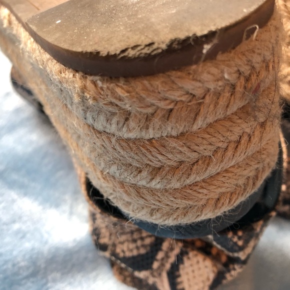 Reptile vegan leather sandals espadrilles platforms - Picture 14 of 14